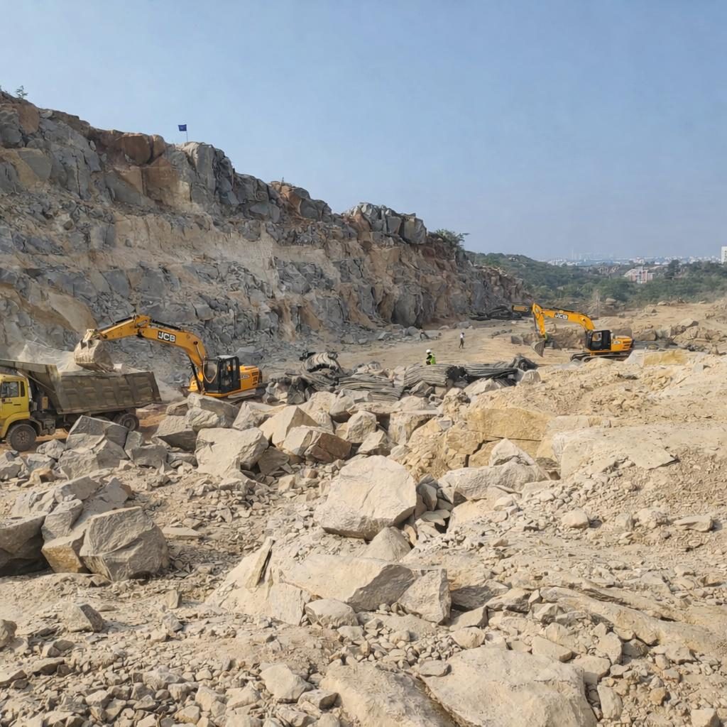 Control blasting quarry site for NCC at Rajendra Nagar